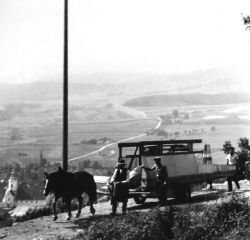 Jadralna letala so na hrib Nograd vozli s konjskimi vpregami. (Foto: J. A.)