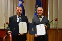 Jože Kozinc in Pavel Groznik prejemnika plakete Državnega sveta RS Slovenije