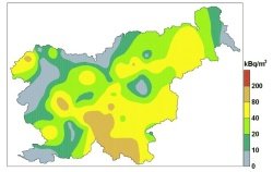 Potencial radona v tleh v Sloveniji (Institut Jožef Stefan, 2006)