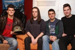Jaja Bojz so danes frontman in pevec Jan Butara, kitarist Rok Klobučar, basist Valentin Galeša, kitarist Alex Zorko in bobnar Niko Homan, ki ga ni na sliki. (Foto: I. Vidmar)