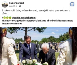 Poklon predsednika Pahorja tudi italijanskim žrtvam je razbesnel Eugenijo Carl na njenem FB profilu.