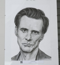 Na portret znanega igralca Jima Carreyja je še posebej ponosen.