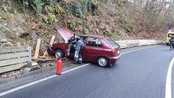 Prometna nesreča pri Jelovcu (foto: PGD Sevnica)